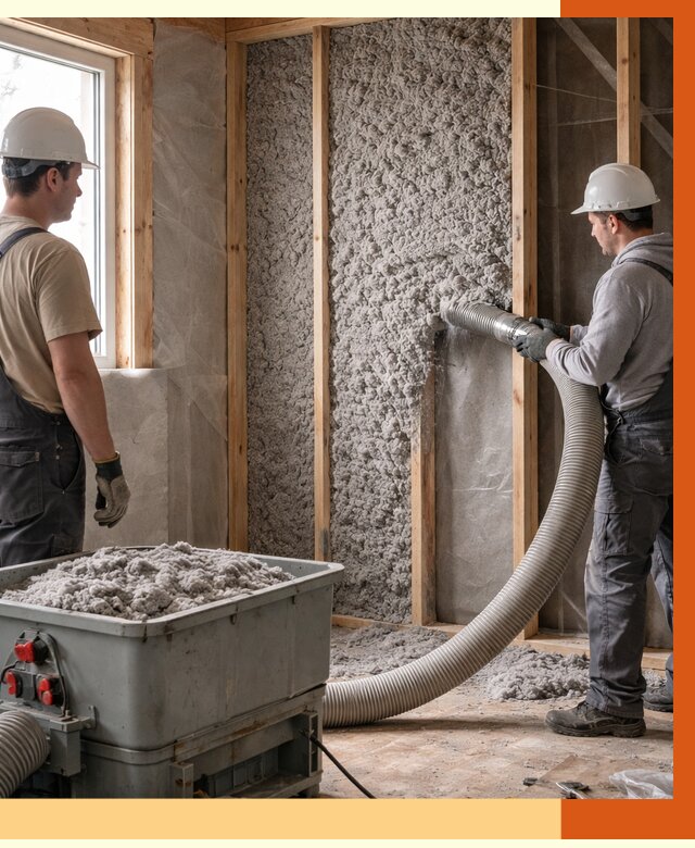 Утепление каркасного дома эковатой в Видном от 1863 руб. | ТепломастерВдн