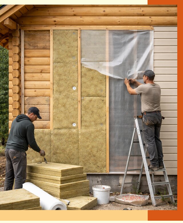 Утепление дома из бруса в Видном от 3881 руб./м2 — работы под ключ | ТепломастерВдн