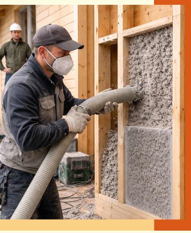 Утепление дома из бруса эковатой в Видном от 1915 руб/м2 | ТепломастерВдн