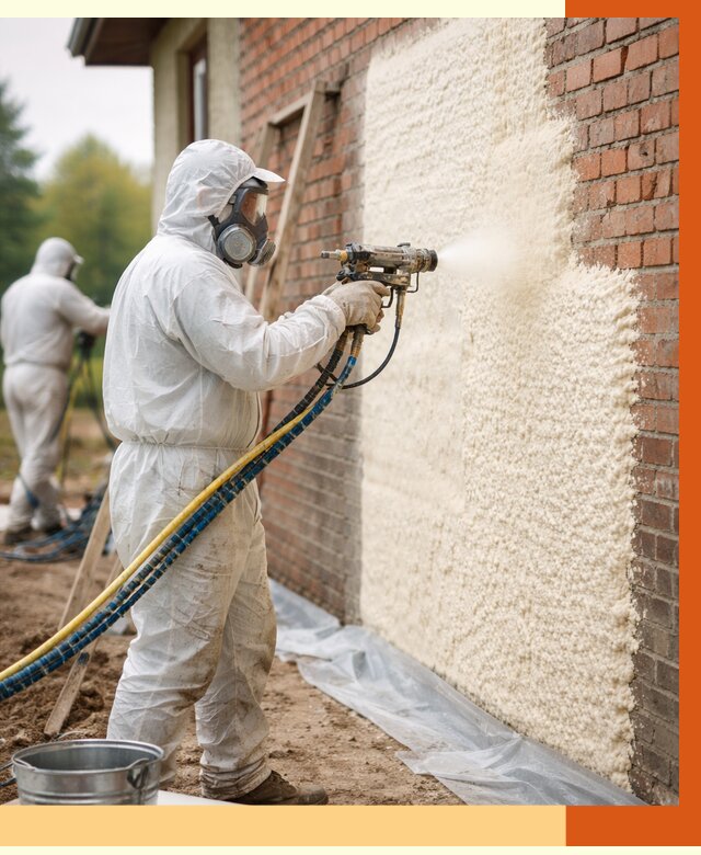 Утепление кирпичного дома ППУ в Видном под ключ от 6728 руб. | ТепломастерВдн