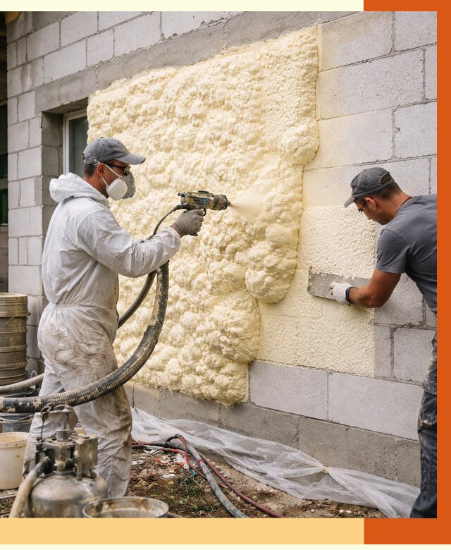 Утепление дома из газобетона ППУ в Видном от 4968 руб./м² под ключ | ТепломастерВдн