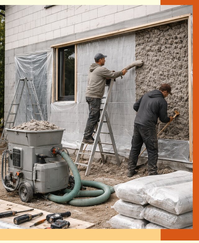 Утепление дома из газобетона эковатой в Видном от 4658 руб./м2 | ТепломастерВдн