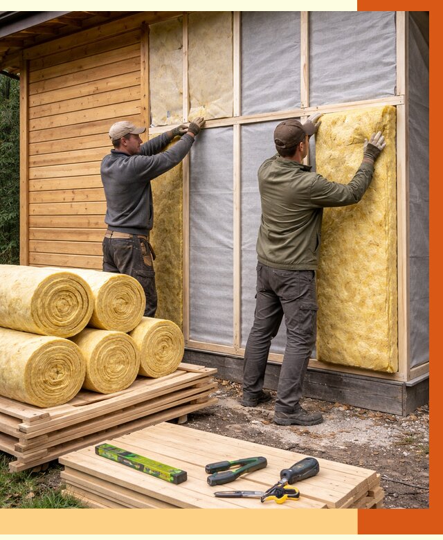 Утепление бани снаружи в Видном от 87975 руб. под ключ | ТепломастерВдн