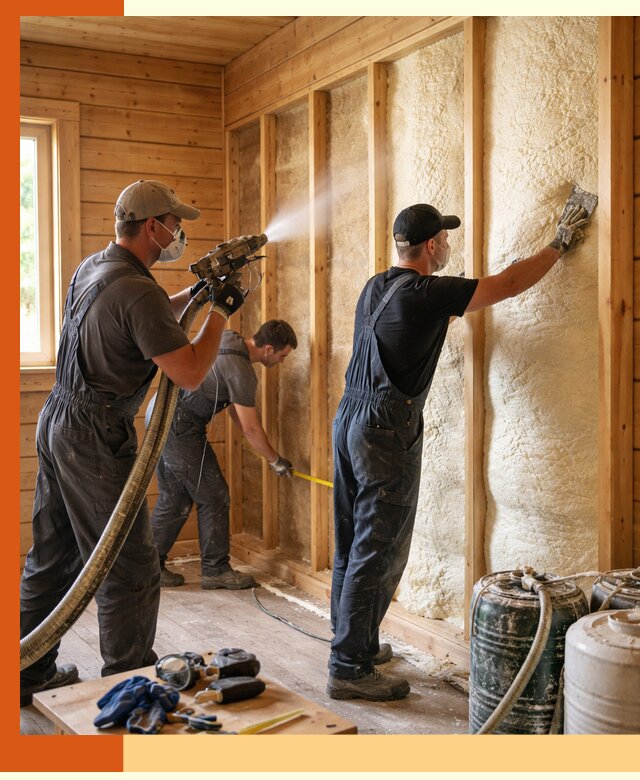 Утепление бани пенополиуретаном (ППУ) в Видном