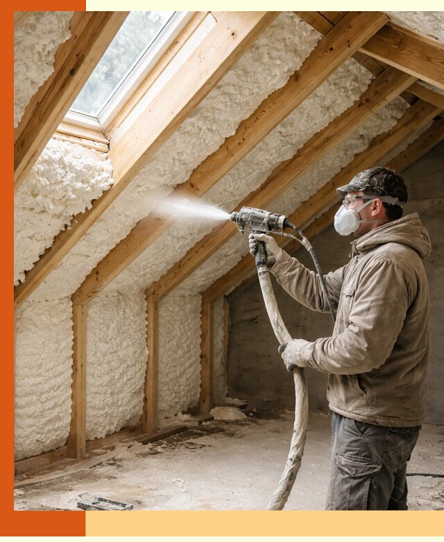 Утепление мансарды ППУ в Видном быстро и надежно