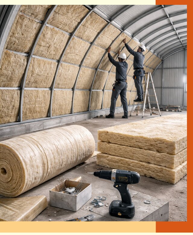 Утепление арочного ангара в Видном от 3312 руб./м2 под ключ | ТепломастерВдн