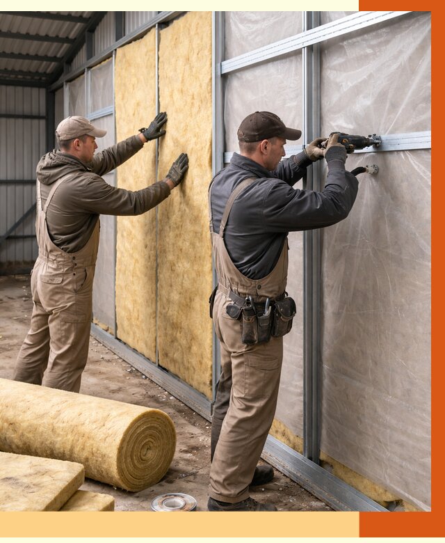 Утепление металлического ангара в Видном от 4916 руб/м2 — услуги под ключ | ТепломастерВдн