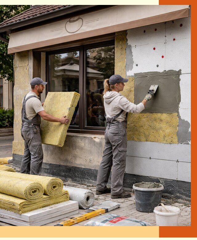 Утепление кафе в Видном от 4347 руб/м2 — комплексно под ключ | ТепломастерВдн