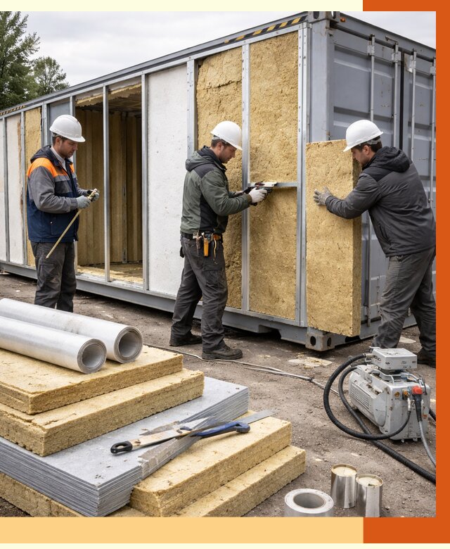 Утепление морского контейнера в Видном от 3881 руб. под ключ | ТепломастерВдн