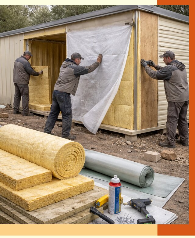 Утепление строительной бытовки в Видном от 12938 руб. под ключ | ТепломастерВдн