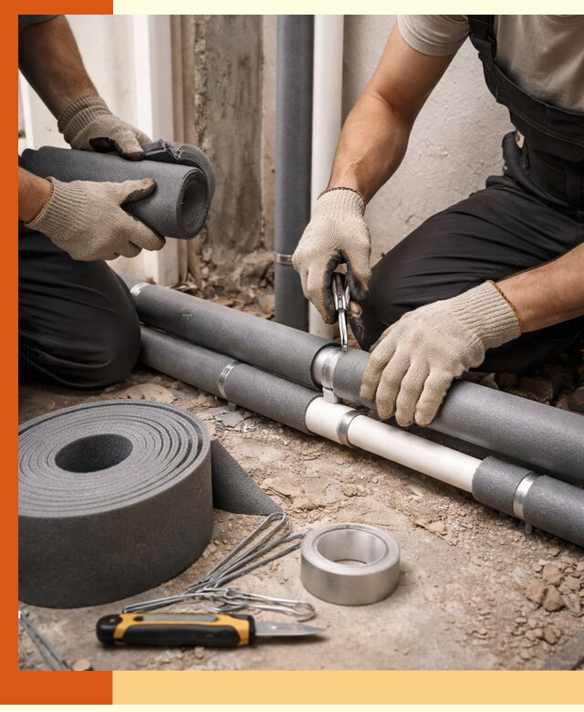 Утепление труб водоснабжения в Видном — монтаж и защита сети