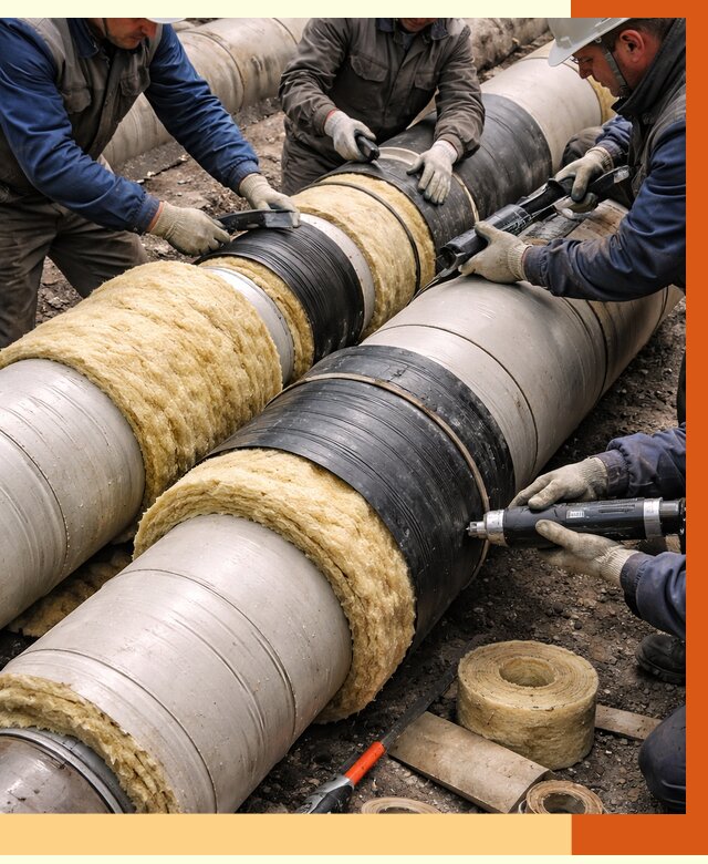 Утепление трубопровода в Видном под ключ от 1915 руб. — надежно и выгодно | ТепломастерВдн