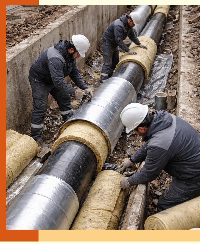 Утепление теплотрассы в Видном: утеплительные работы и материалы