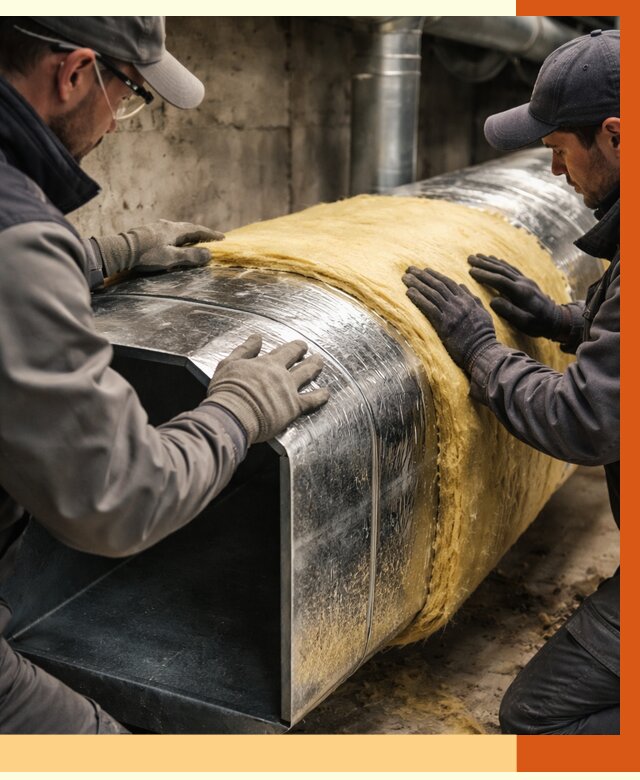 Утепление воздуховодов в Видном от 4347 руб. — теплоизоляция вентиляции | ТепломастерВдн