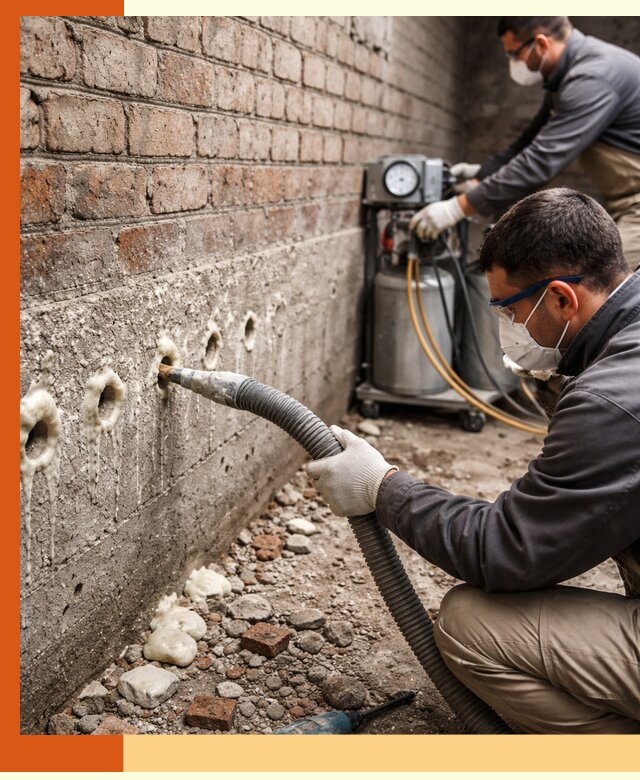 Заполнение колодцевой кладки ППУ в Видном быстро и герметично