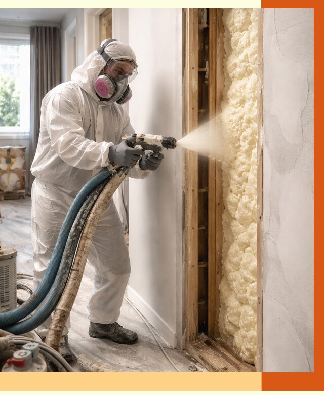 Межстеновое утепление ППУ в Видном от 2846 руб/м2 — межстенное утепление под ключ | ТепломастерВдн