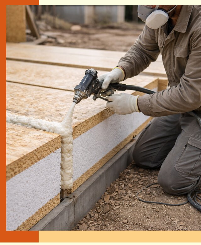 Утепление СИП-панелей пенополиуретаном (ППУ) в Видном