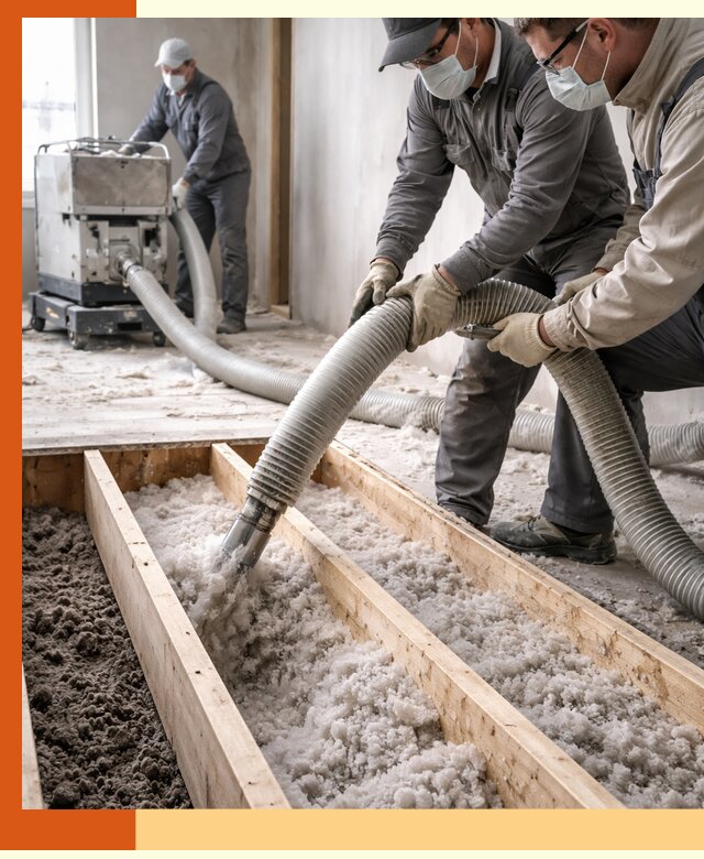 Заполнение полостей межэтажного перекрытия в Видном эффективно и герметично