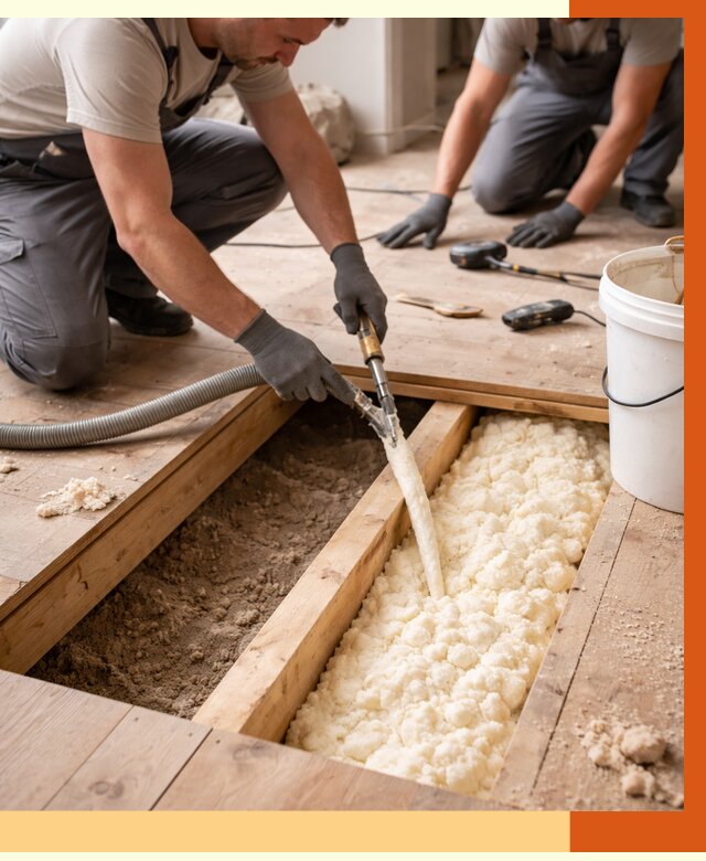 Заполнение пустот пола в Видном от 2795 руб. — утепление пустот пола под ключ | ТепломастерВдн