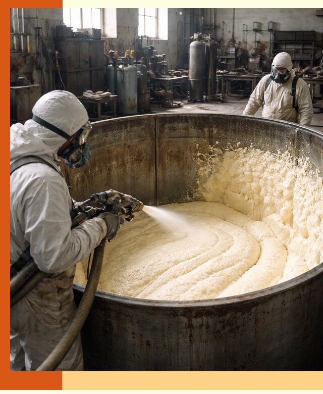 Заливка ппу в емкости с полной изоляцией и герметизацией в Видном