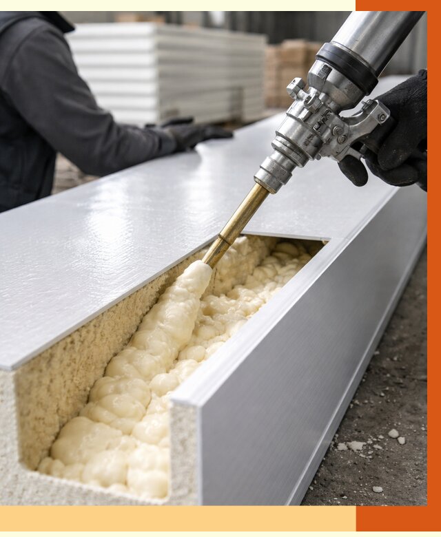 Заполнение пустот холодильных панелей в Видном от 7763 руб. | ТепломастерВдн