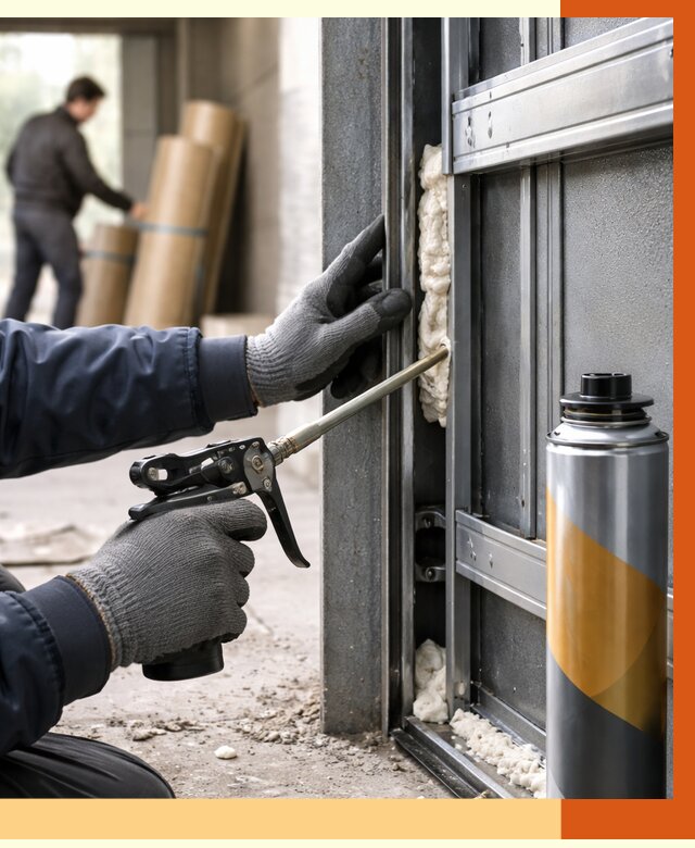 Заполнение пустот ворот в Видном от 4658 руб. — заливка ППУ, утепление под ключ | ТепломастерВдн