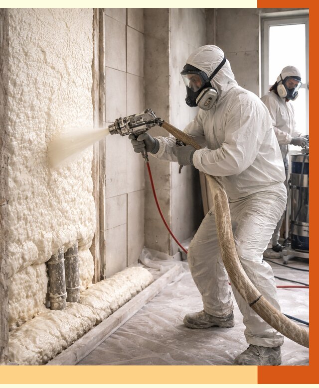 Напыление пенополиуретана в Видном от 7763 руб./м2 — услуги и монтаж ППУ | ТепломастерВдн