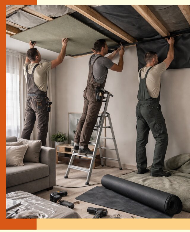 Шумоизоляция потолка в Видном — профессиональное устранение шумов