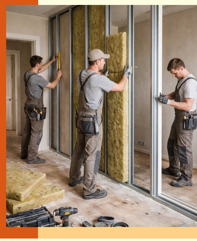 Шумоизоляция межкомнатных перегородок в Видном эффективно и надёжно