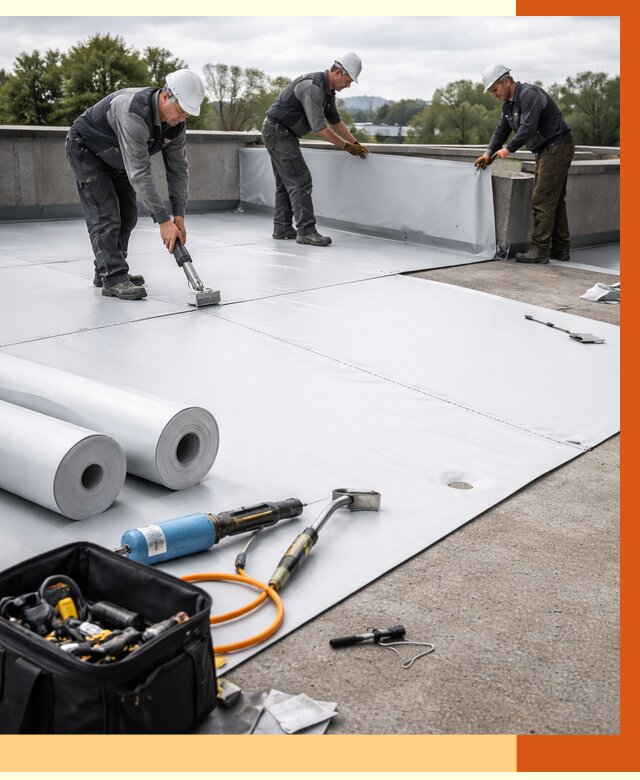 Гидроизоляция мембранной кровли в Видном от 7763 руб./м² — профессионально | ТепломастерВдн