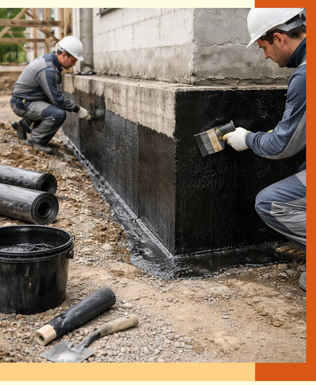 Гидроизоляция фундамента в Видном от 1294 руб. — профессионально, под ключ | ТепломастерВдн