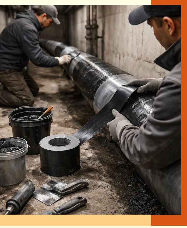 Гидроизоляция труб в Видном от 2588 руб. — профессиональная герметизация | ТепломастерВдн