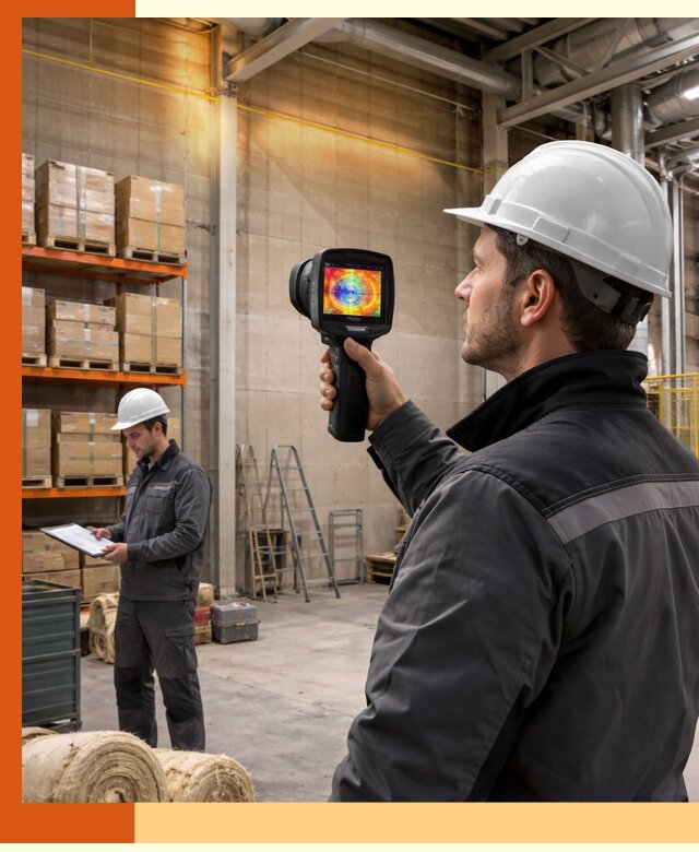 Тепловизионное обследование склада и выявление утечек в Видном