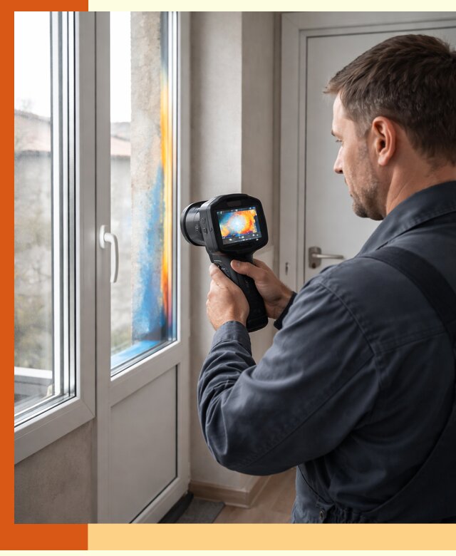 Тепловизионное обследование окон и дверей в Видном