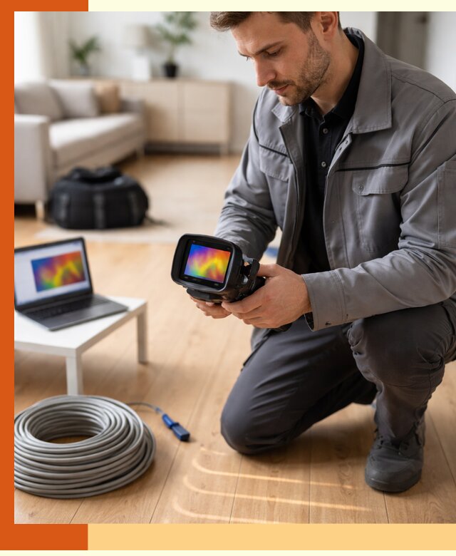 Тепловизионное обследование тёплого пола в Видном для точной диагностики