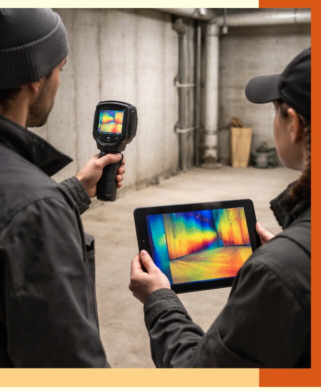 Тепловизионное обследование подвала в Видном от 4658 руб. — проверка гидроизоляции | ТепломастерВдн