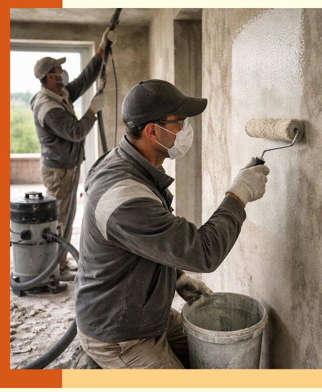 Подготовка поверхности под напыление утеплителя в Видном