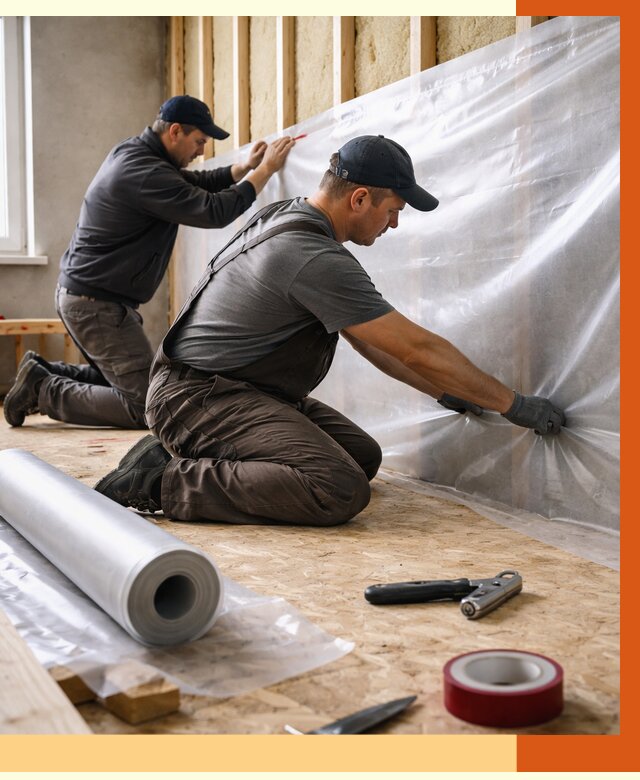 Монтаж пароизоляции в Видном от 2588 руб. — установка и укладка под ключ | ТепломастерВдн