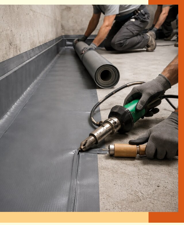 Монтаж гидроизоляционной мембраны в Видном от 1030 руб/м2 | ТепломастерВдн