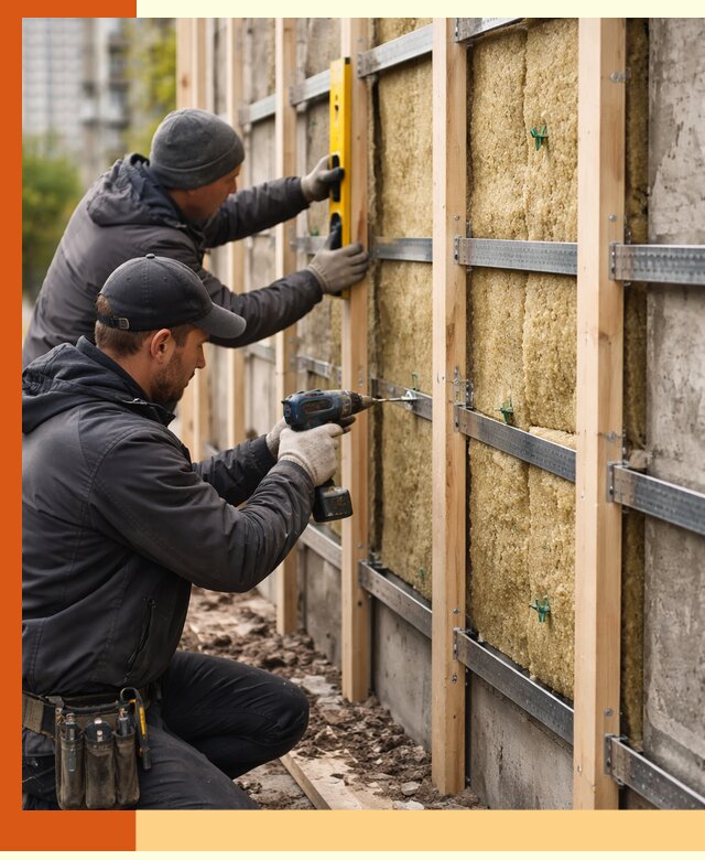Монтаж обрешетки под утепление зданий и квартир в Видном